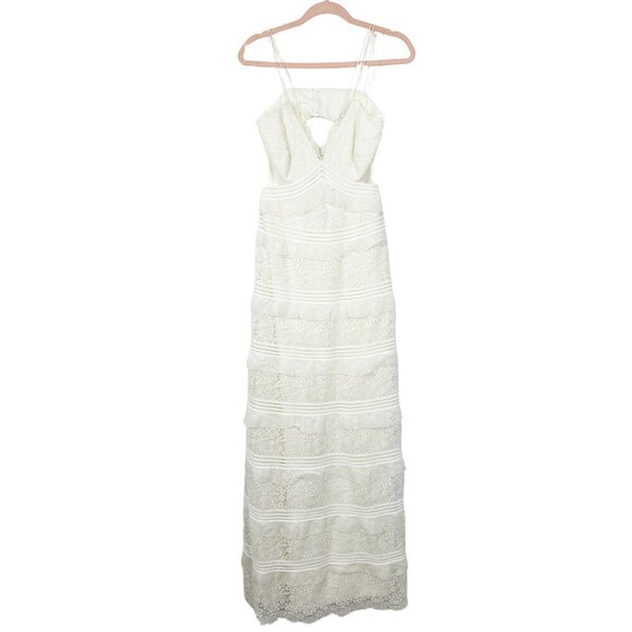 NWT Sachin + Babi Nina Gown White Lace Maxi Dress Long Wedding Boho Cutout Ivory - Picture 4 of 14